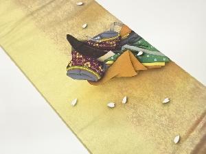 作家物　引箔手描き時代人物模様袋帯